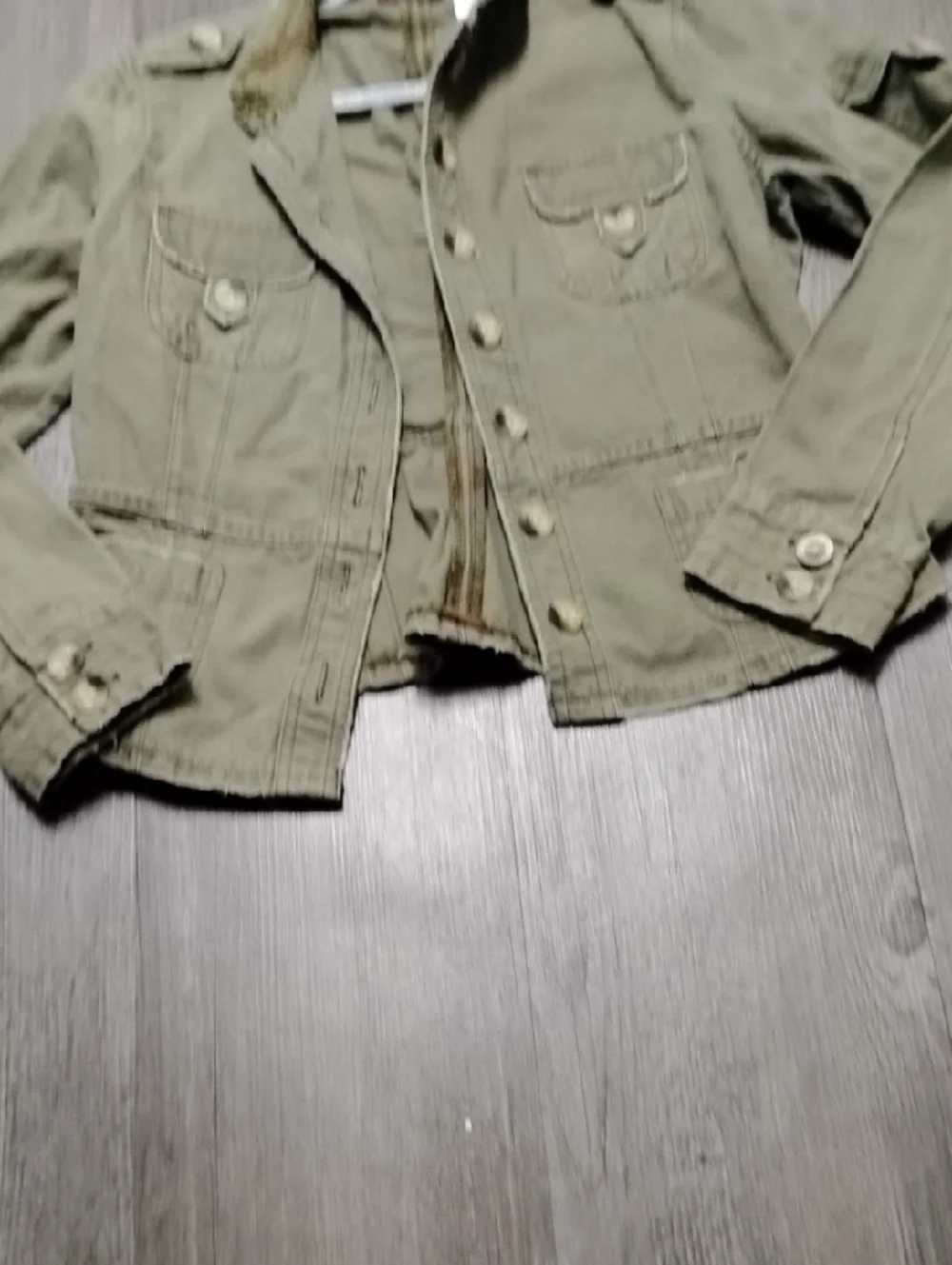 Jordache Olive Utility Jacket with Epaulets - Picture 4 of 12